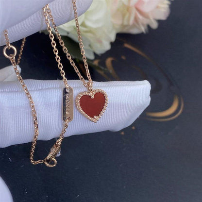 ¡®Aura Jewels¡¯SWEET CLOVER CARNELIAN HEART NECKLACE