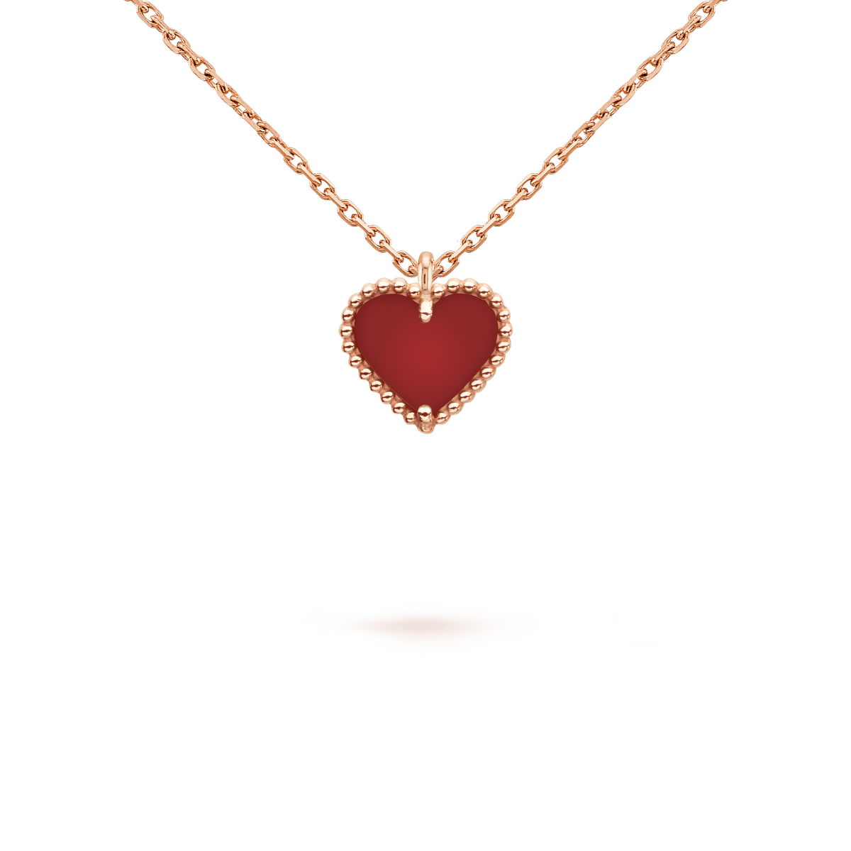 ¡®Aura Jewels¡¯SWEET CLOVER CARNELIAN HEART NECKLACE