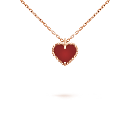 ¡®Aura Jewels¡¯SWEET CLOVER CARNELIAN HEART NECKLACE