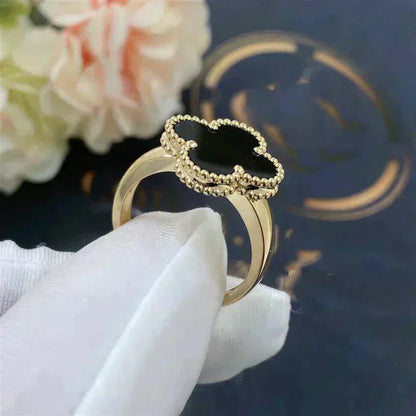 ¡®Aura Jewels¡¯CLOVER ONYX RING