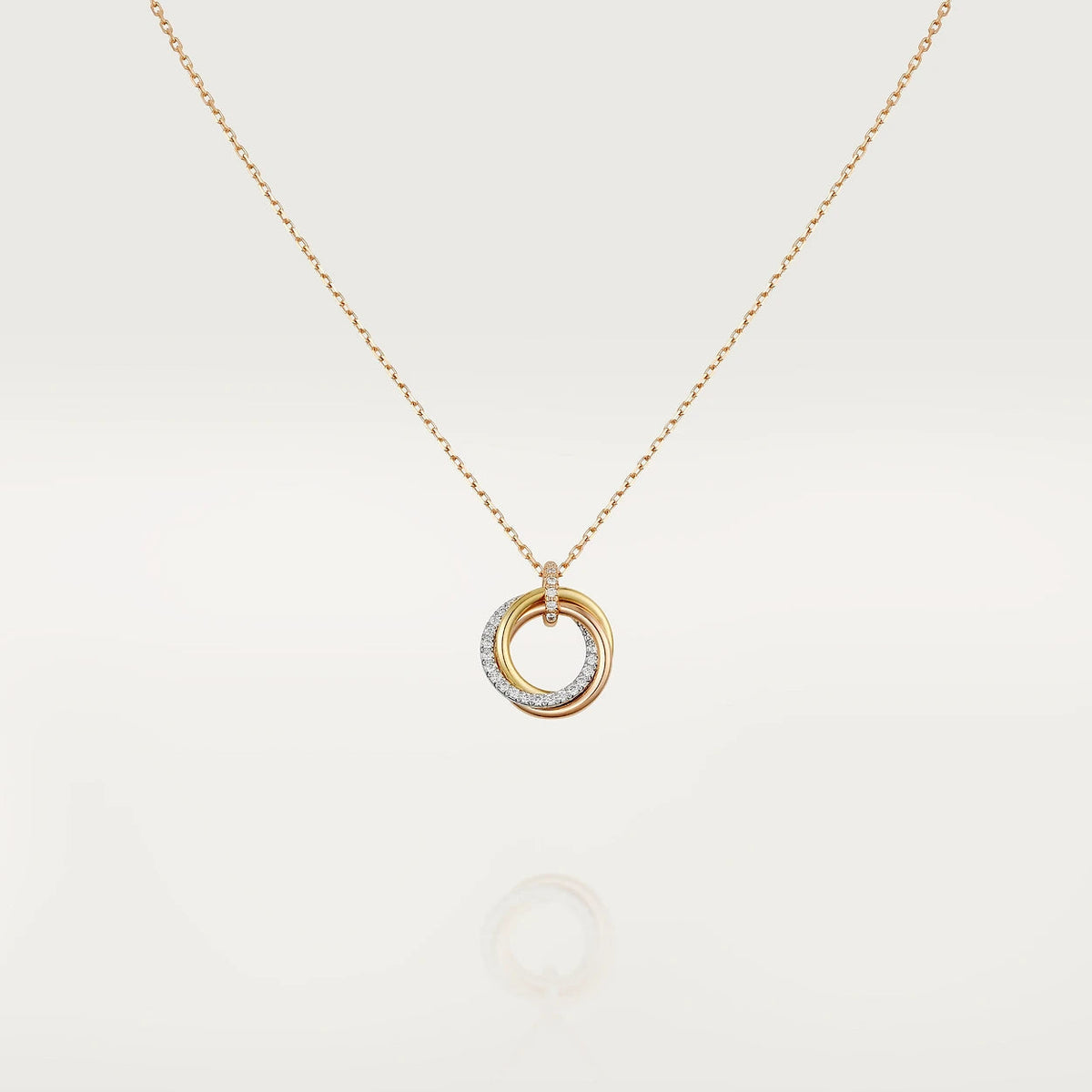 ¡®Aura Jewels¡¯TRINITY NECKLACE SILVER GOLD PINK GOLD DIAMONDS