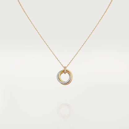 ¡®Aura Jewels¡¯TRINITY NECKLACE SILVER GOLD PINK GOLD DIAMONDS
