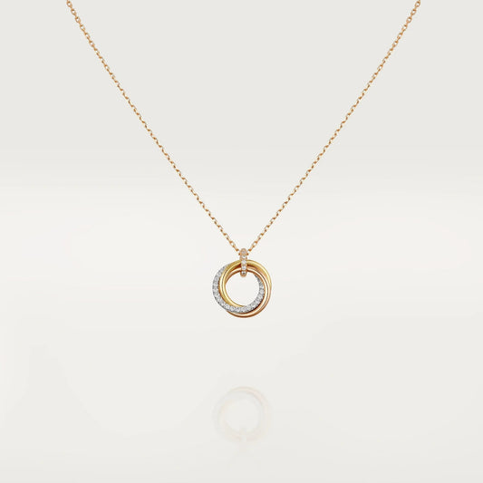 ¡®Aura Jewels¡¯TRINITY NECKLACE SILVER GOLD PINK GOLD DIAMONDS