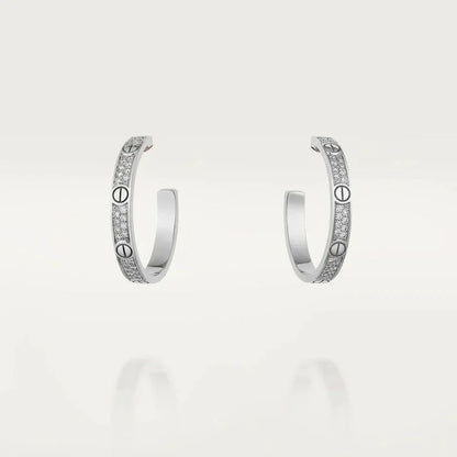 ¡®Aura Jewels¡¯LOVE DIAMOND SILVER HOOP EARRINGS