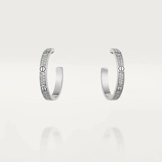¡®Aura Jewels¡¯LOVE DIAMOND SILVER HOOP EARRINGS