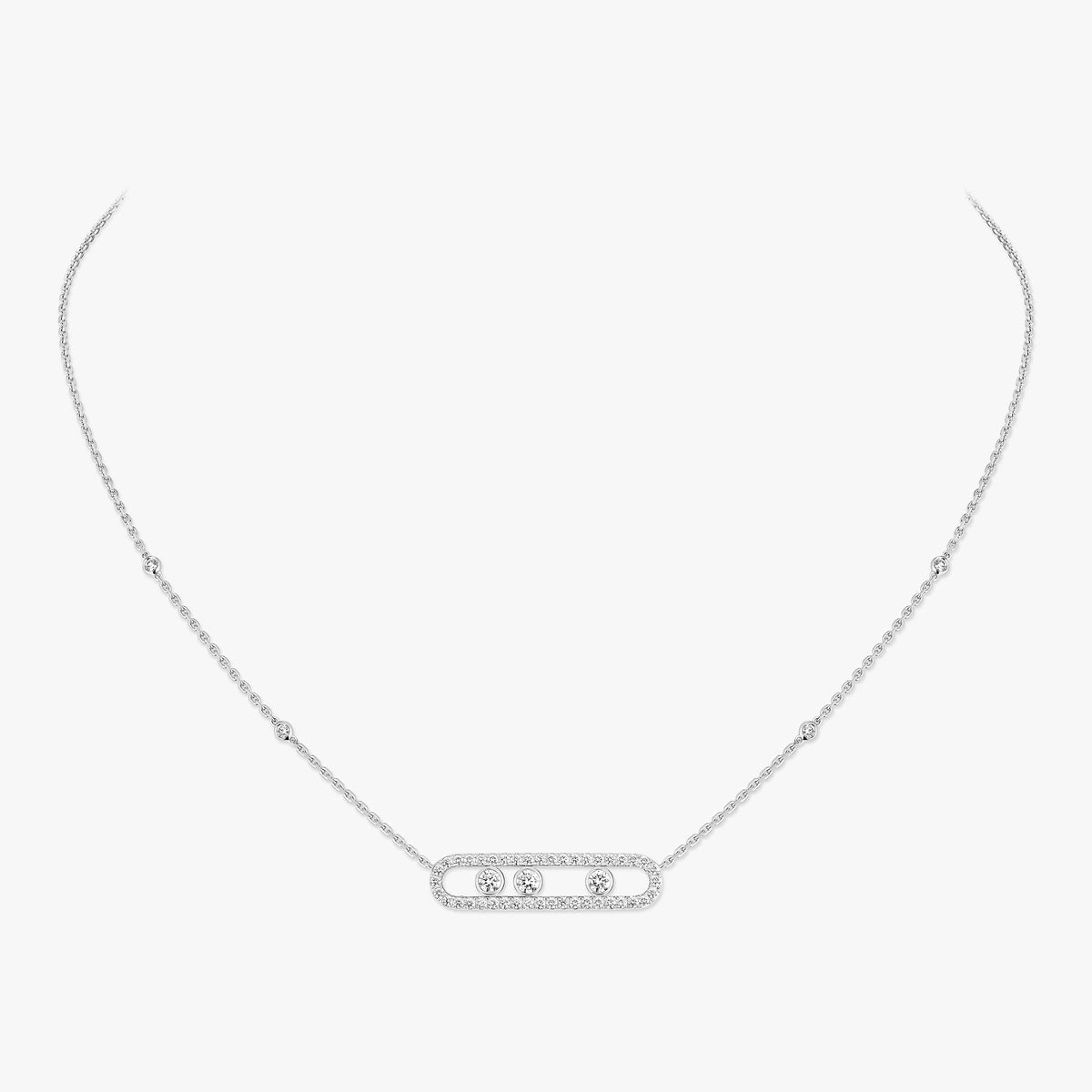 [Aura Jewels] Move Pave_ Rose Gold Diamond Necklace