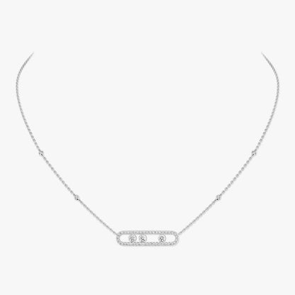[Aura Jewels] Move Pave_ Rose Gold Diamond Necklace