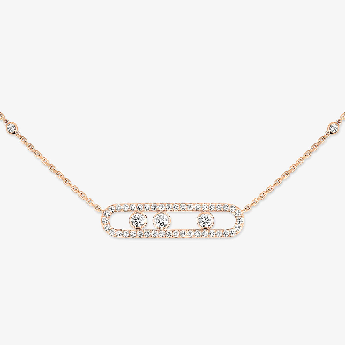 [Aura Jewels] Move Pave_ Rose Gold Diamond Necklace