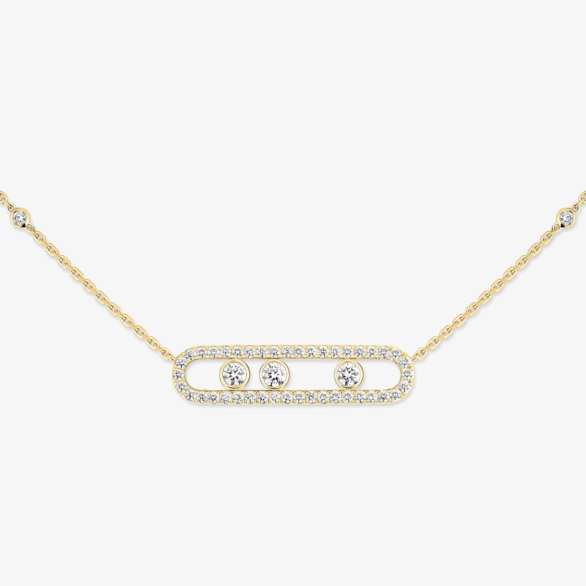 [Aura Jewels] Move Pave_ Rose Gold Diamond Necklace