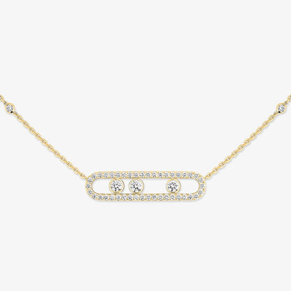 [Aura Jewels] Move Pave_ Rose Gold Diamond Necklace