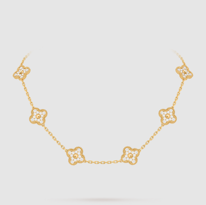 [¡®Aura Jewels¡¯]CLOVER 10 MOTIFS FULL DIAMOND NECKLACE