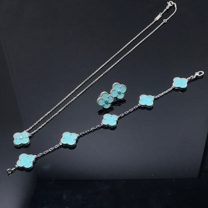 ¡®Aura Jewels¡¯CLOVER 1 DIAMOND BLUE SKY SILVER EARRINGS