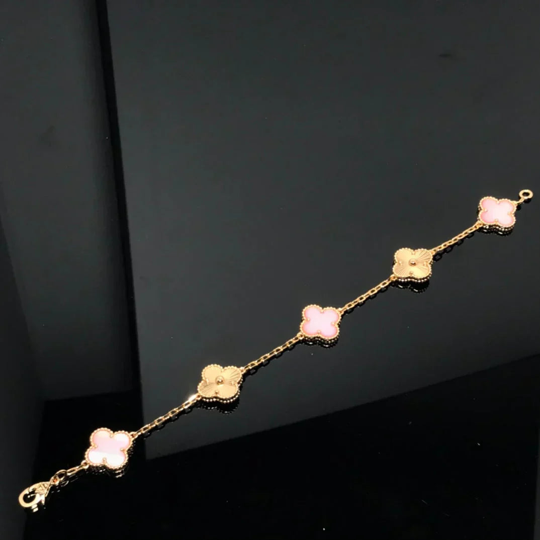 [Aura Jewels]New  CLOVER 5 MOTIFS  PINK MOP BRACELET COLLECTION