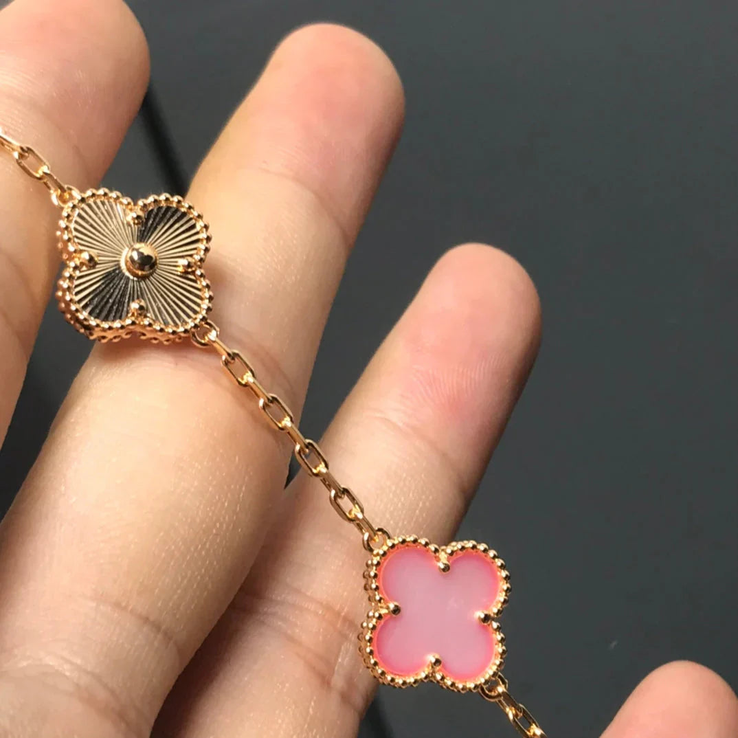 [Aura Jewels]New  CLOVER 5 MOTIFS  PINK MOP BRACELET COLLECTION