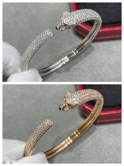 ¡®Aura Jewels¡¯PANTHERE FULL DIAMOND OPEN BRACELET