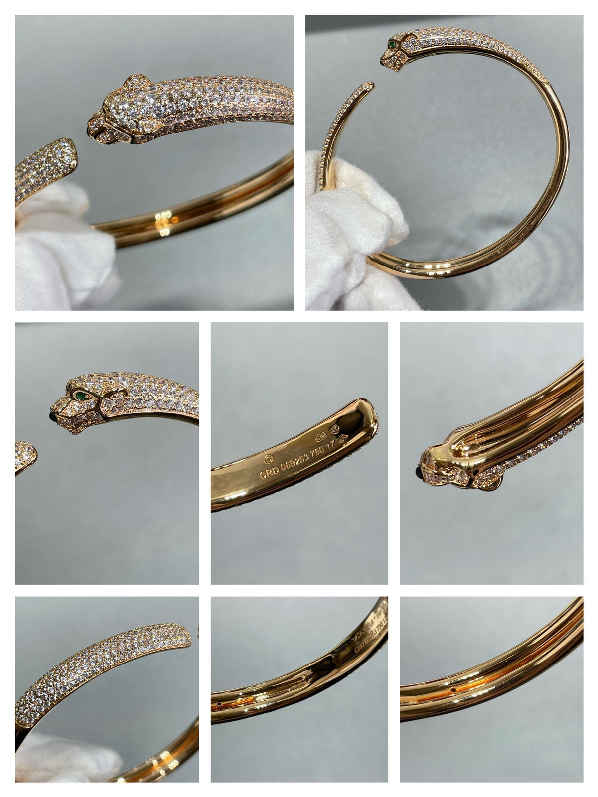 ¡®Aura Jewels¡¯PANTHERE FULL DIAMOND OPEN BRACELET
