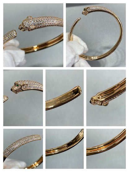 ¡®Aura Jewels¡¯PANTHERE FULL DIAMOND OPEN BRACELET