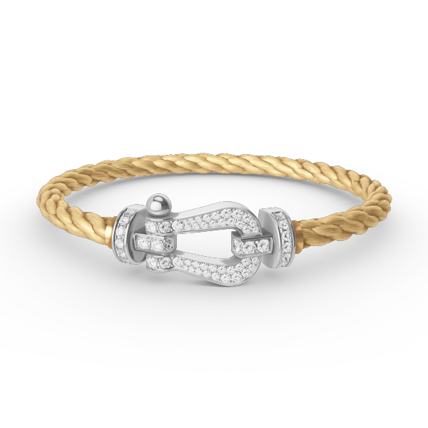 ¡®Aura Jewels¡¯FORCE LARGE HORSESHOE FULL DIAMOND BRACELET SILVER