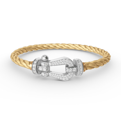 ¡®Aura Jewels¡¯FORCE LARGE HORSESHOE FULL DIAMOND BRACELET SILVER