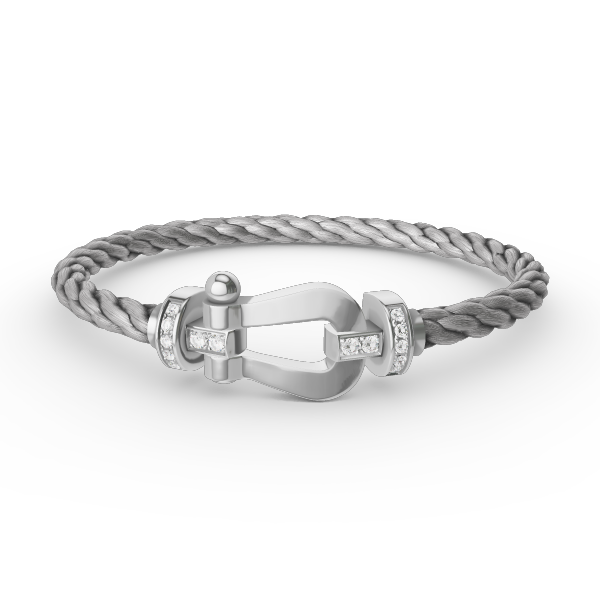 ¡®Aura Jewels¡¯FORCE LARGE HORSESHOE HALF DIAMOND BRACELET SILVER