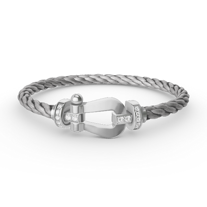 ¡®Aura Jewels¡¯FORCE LARGE HORSESHOE HALF DIAMOND BRACELET SILVER