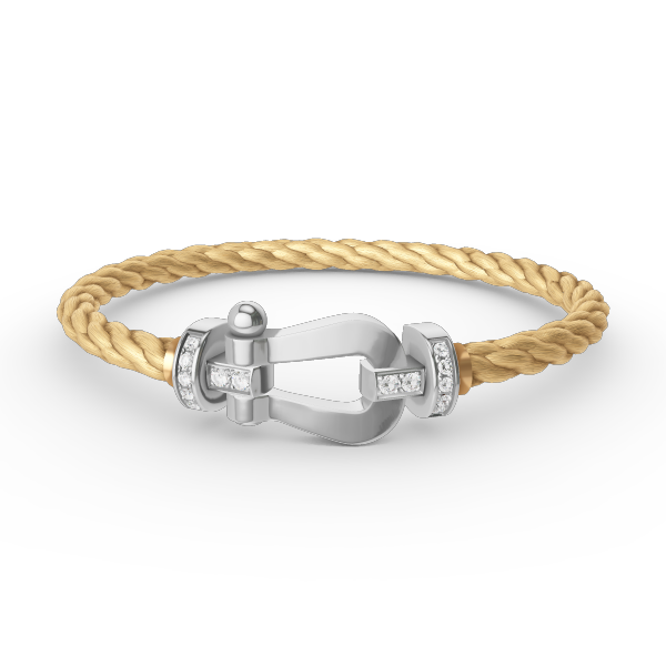 ¡®Aura Jewels¡¯FORCE LARGE HORSESHOE HALF DIAMOND BRACELET SILVER