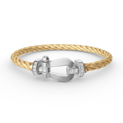¡®Aura Jewels¡¯FORCE LARGE HORSESHOE HALF DIAMOND BRACELET SILVER