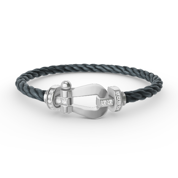 ¡®Aura Jewels¡¯FORCE LARGE HORSESHOE HALF DIAMOND BRACELET SILVER