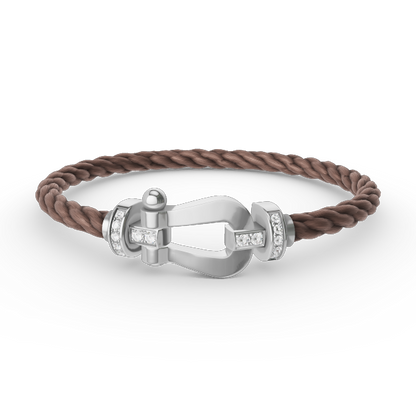 ¡®Aura Jewels¡¯FORCE LARGE HORSESHOE HALF DIAMOND BRACELET SILVER
