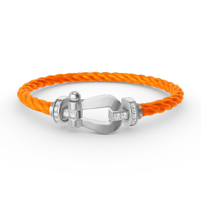 ¡®Aura Jewels¡¯FORCE LARGE HORSESHOE HALF DIAMOND BRACELET SILVER