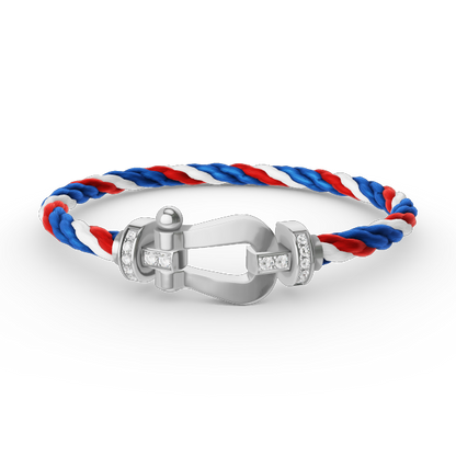 ¡®Aura Jewels¡¯FORCE LARGE HORSESHOE HALF DIAMOND BRACELET SILVER