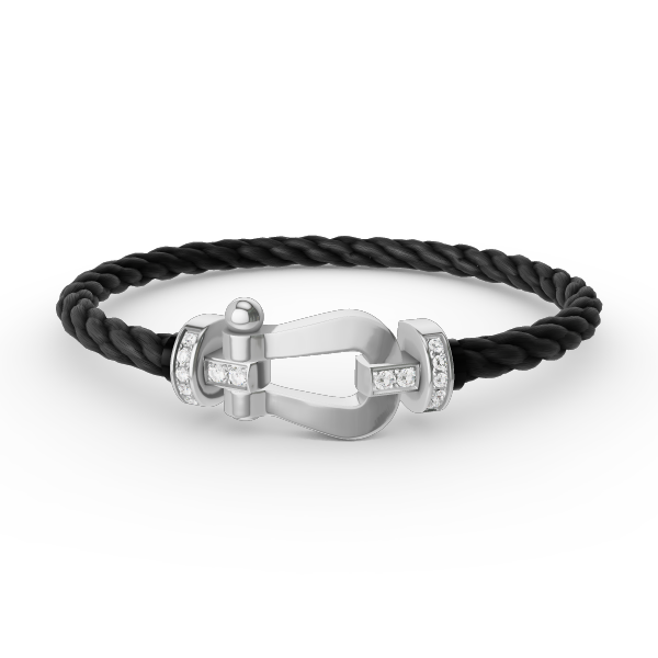 ¡®Aura Jewels¡¯FORCE LARGE HORSESHOE HALF DIAMOND BRACELET SILVER