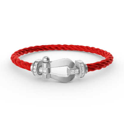 ¡®Aura Jewels¡¯FORCE LARGE HORSESHOE HALF DIAMOND BRACELET SILVER