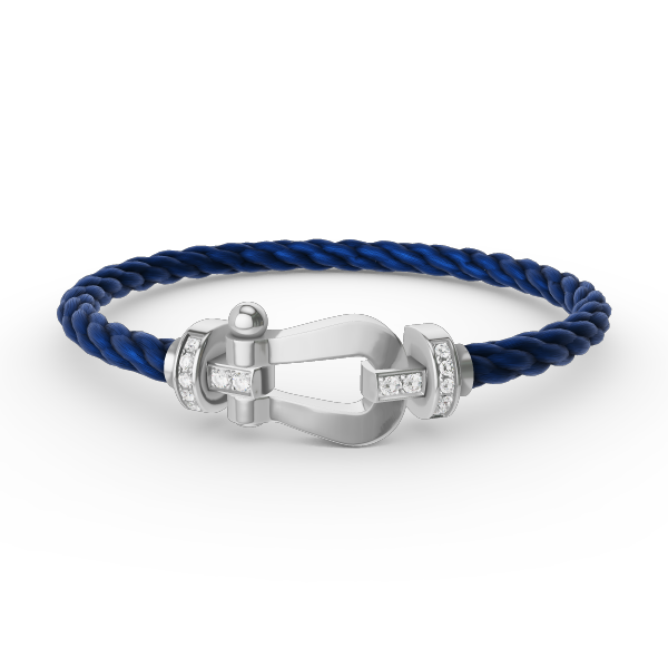 ¡®Aura Jewels¡¯FORCE LARGE HORSESHOE HALF DIAMOND BRACELET SILVER