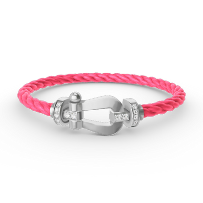 ¡®Aura Jewels¡¯FORCE LARGE HORSESHOE HALF DIAMOND BRACELET SILVER