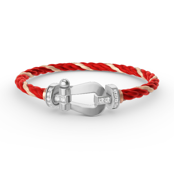 ¡®Aura Jewels¡¯FORCE LARGE HORSESHOE HALF DIAMOND BRACELET SILVER