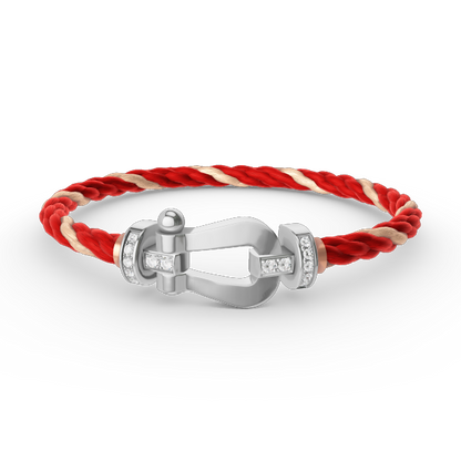 ¡®Aura Jewels¡¯FORCE LARGE HORSESHOE HALF DIAMOND BRACELET SILVER