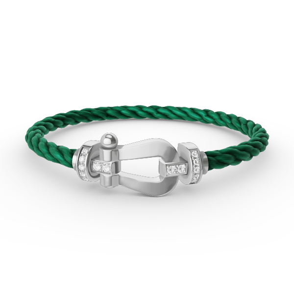 ¡®Aura Jewels¡¯FORCE LARGE HORSESHOE HALF DIAMOND BRACELET SILVER