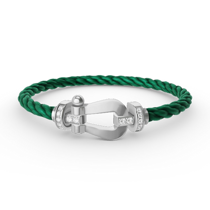 ¡®Aura Jewels¡¯FORCE LARGE HORSESHOE HALF DIAMOND BRACELET SILVER