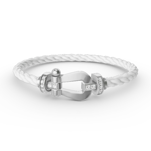 ¡®Aura Jewels¡¯FORCE LARGE HORSESHOE HALF DIAMOND BRACELET SILVER