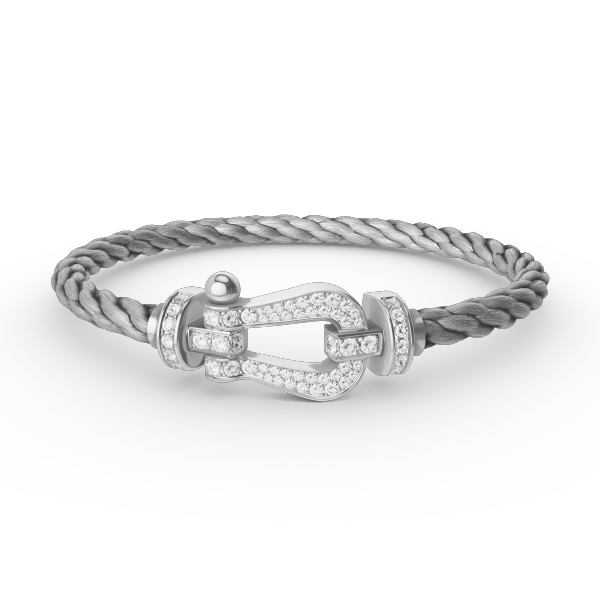 ¡®Aura Jewels¡¯FORCE LARGE HORSESHOE FULL DIAMOND BRACELET SILVER