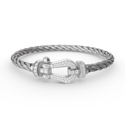 ¡®Aura Jewels¡¯FORCE LARGE HORSESHOE FULL DIAMOND BRACELET SILVER