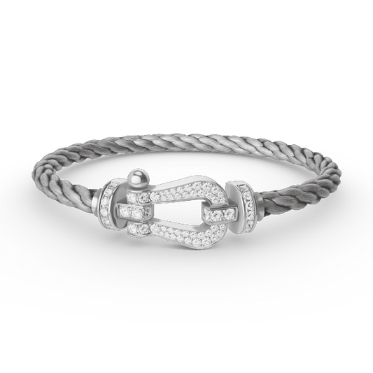 ¡®Aura Jewels¡¯FORCE LARGE HORSESHOE FULL DIAMOND BRACELET SILVER