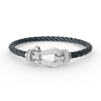 ¡®Aura Jewels¡¯FORCE LARGE HORSESHOE FULL DIAMOND BRACELET SILVER