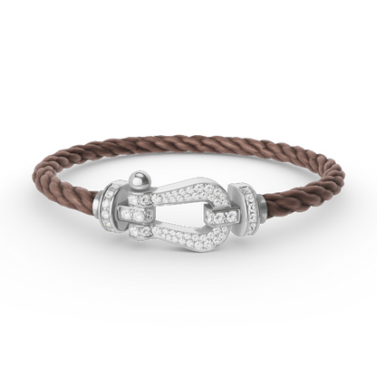 ¡®Aura Jewels¡¯FORCE LARGE HORSESHOE FULL DIAMOND BRACELET SILVER