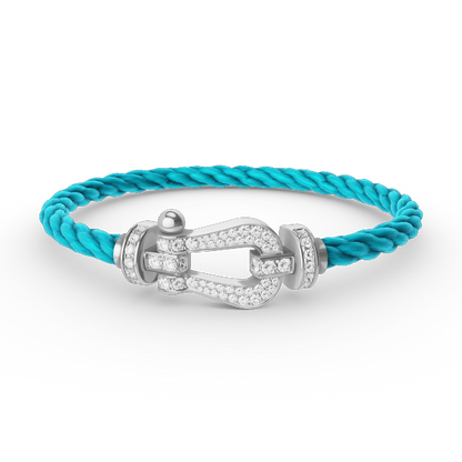¡®Aura Jewels¡¯FORCE LARGE HORSESHOE FULL DIAMOND BRACELET SILVER