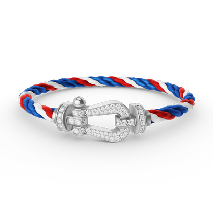 ¡®Aura Jewels¡¯FORCE LARGE HORSESHOE FULL DIAMOND BRACELET SILVER
