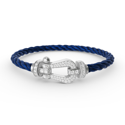 ¡®Aura Jewels¡¯FORCE LARGE HORSESHOE FULL DIAMOND BRACELET SILVER