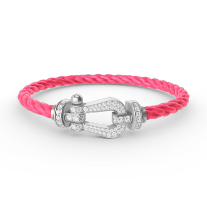¡®Aura Jewels¡¯FORCE LARGE HORSESHOE FULL DIAMOND BRACELET SILVER