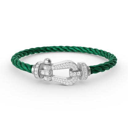 ¡®Aura Jewels¡¯FORCE LARGE HORSESHOE FULL DIAMOND BRACELET SILVER